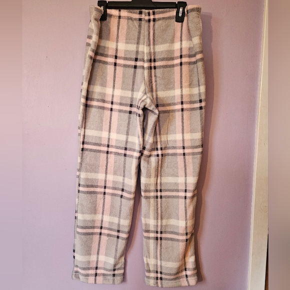 NWOT: Joyspun Two-Piece Pink and Gray Plush Pajama Set, Size Large - Picture 6 of 9